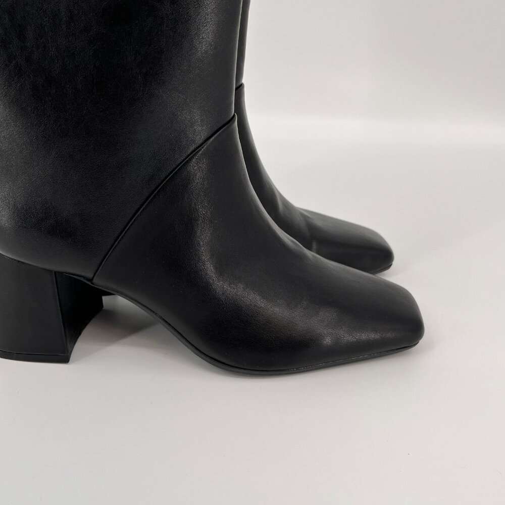 On 34th Millerr Knee High Boots Size 8M Black Square Toe Block Heel 2.5" - Picture 5 of 14